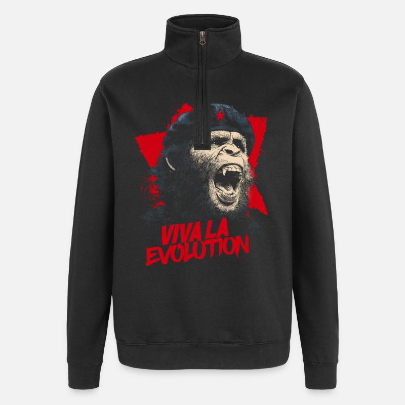 Viva La Evolution - Quarter-Zip Sweatshirt - black