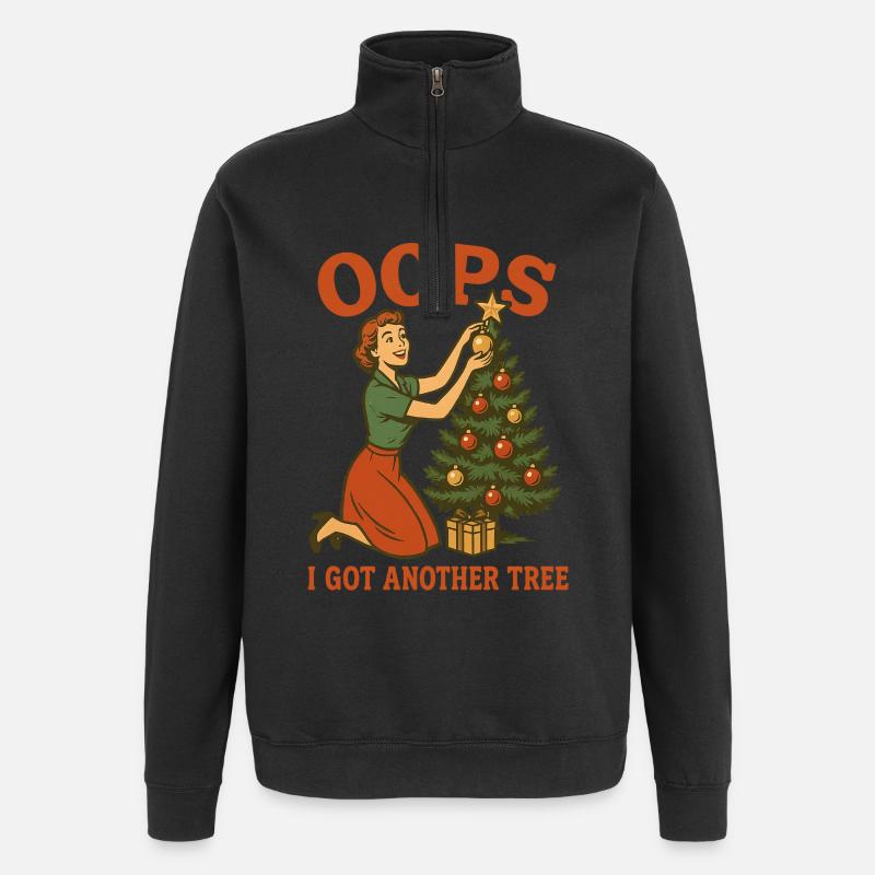 Oops I Got Another Tree - Quarter-Zip Sweatshirt - black