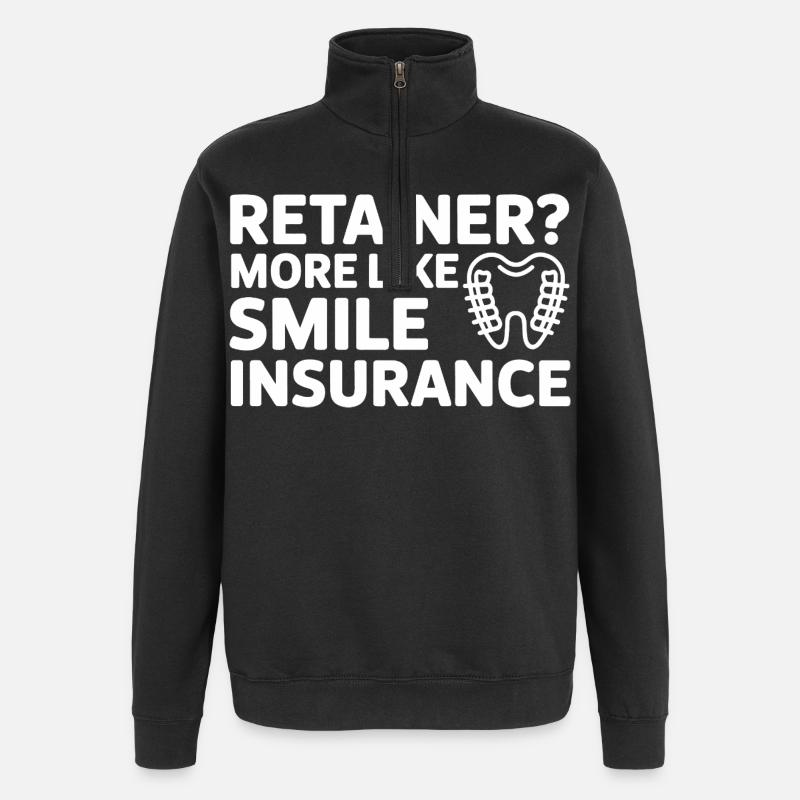 Retainer Life Smile Protection Art  - Quarter-Zip Sweatshirt - black