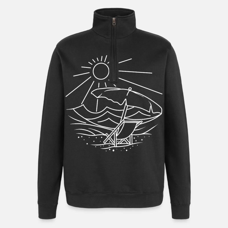 Vacation Sunrise Island Beach - Quarter-Zip Sweatshirt - black