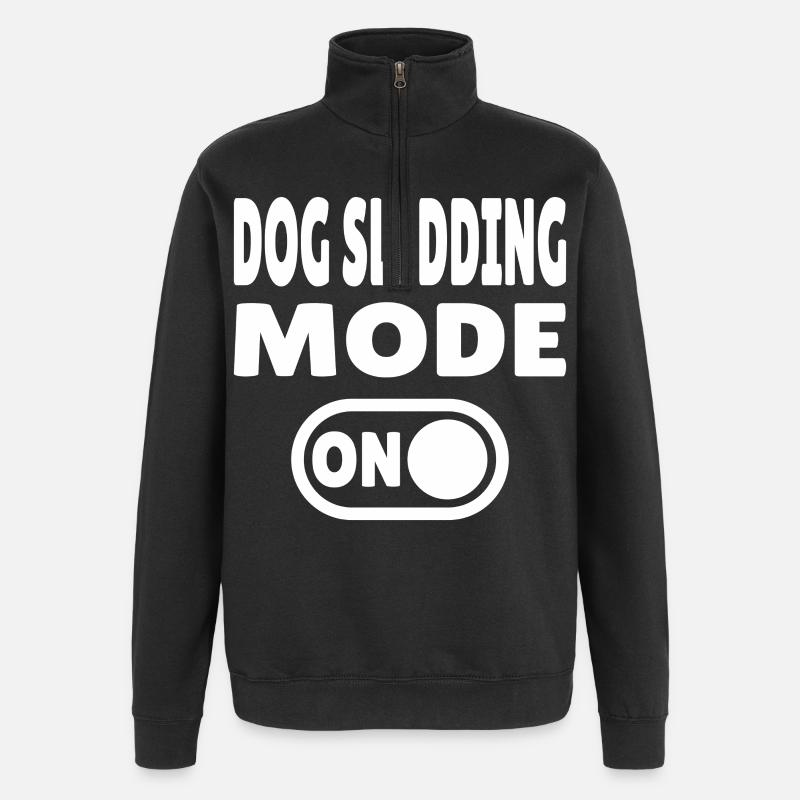Dog Sledding Mode ON - Schlittenhund - Quarter-Zip-Sweatshirt - Schwarz