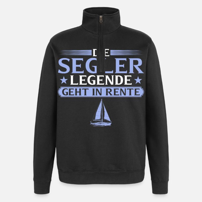 Retired sailor legend retired - Quarter-Zip Sweatshirt - black