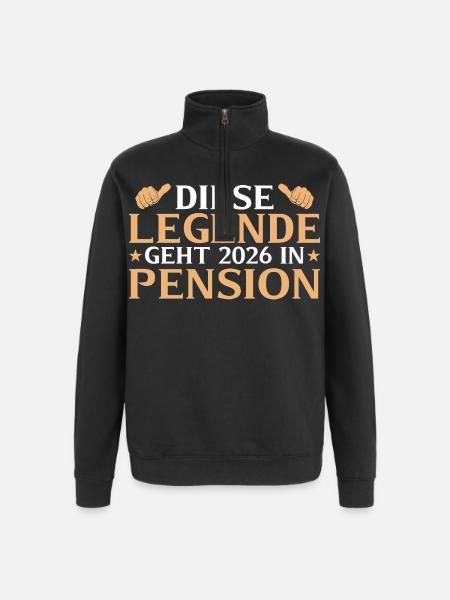 Pensjonert 2026 Legende i pensjonisttilværelsen - Collegegenser med 1/4 glidelås - svart