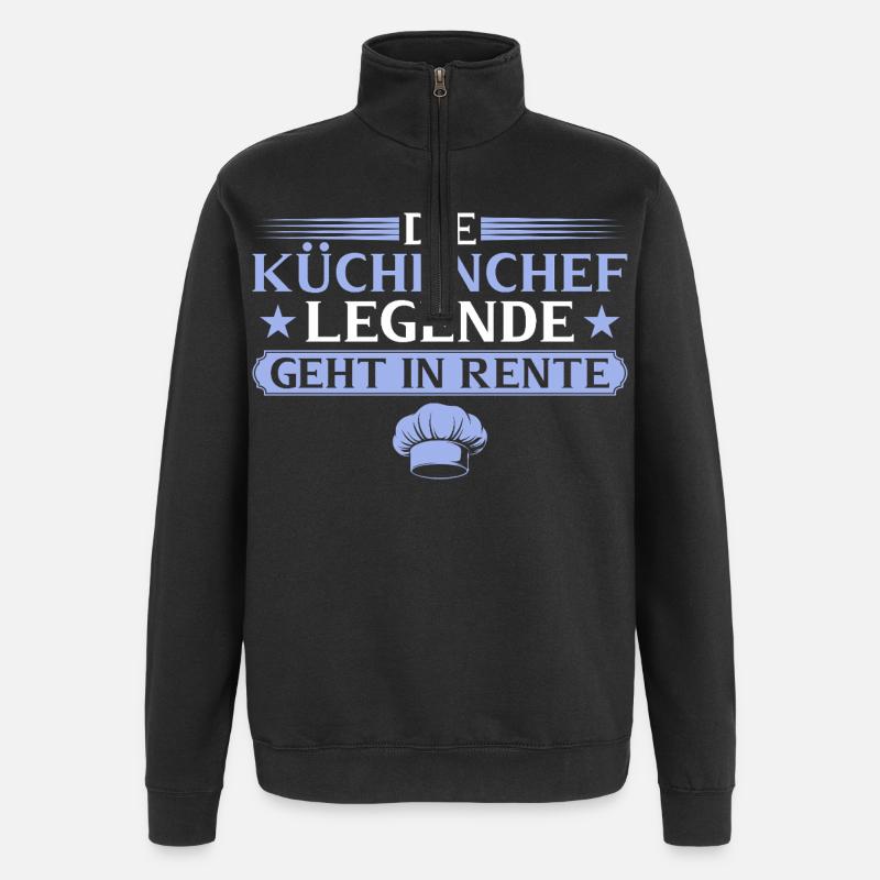 Retired chef legend retired - Quarter-Zip Sweatshirt - black