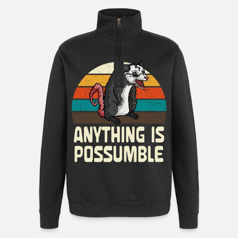 Possum : Tout est possible - Sweat à zip 1/4 - noir