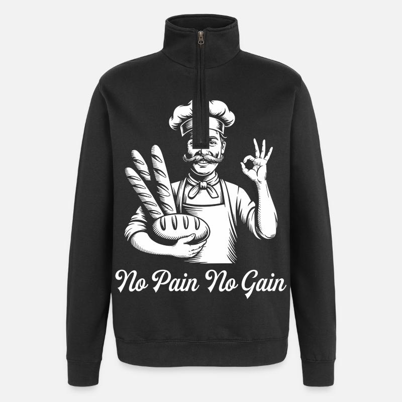 Bread Bakery Humor Baker - Quarter-Zip Sweatshirt - black