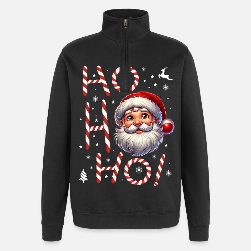 HoHoHo Weihnachtsmann Père Noël - Sweat à zip 1/4 - noir