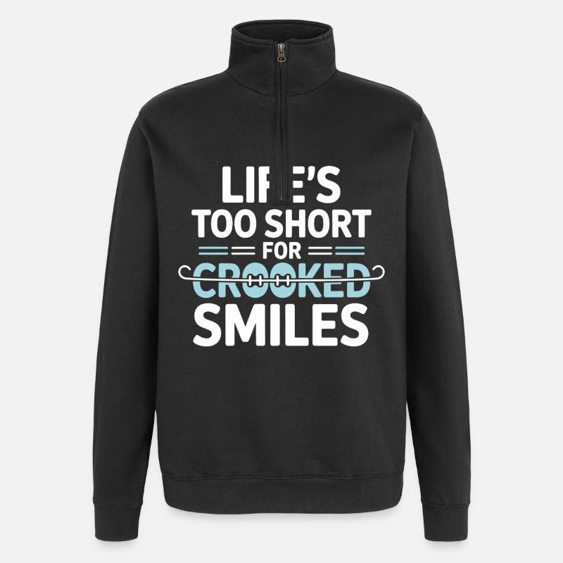 Dental Professional Straight Alignment Motivation - Quarter-Zip Sweatshirt - black