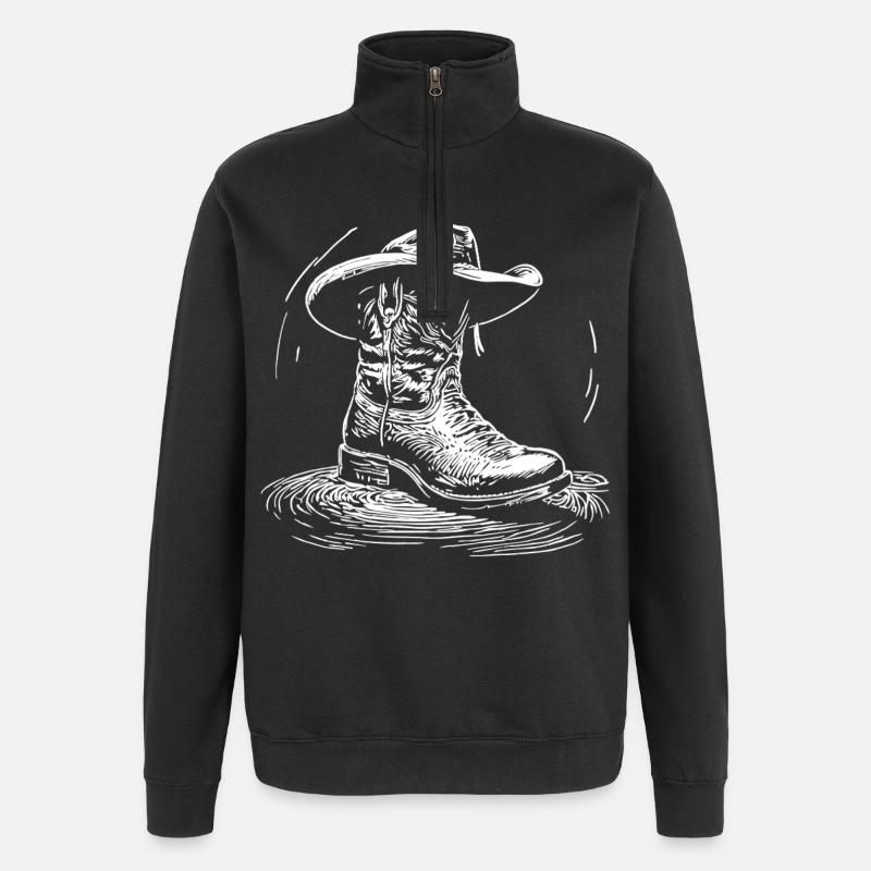 Bateau de cow-boy - Sweat à zip 1/4 - noir