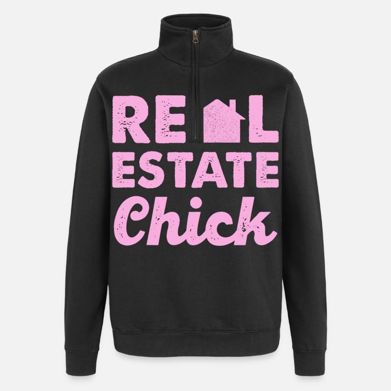 Real Estate Chic - Quarter-Zip Sweatshirt - black