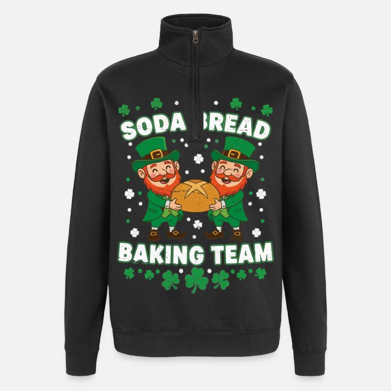 Lustiges Soda Brot Backteam St Patricks - Quarter-Zip-Sweatshirt - Schwarz