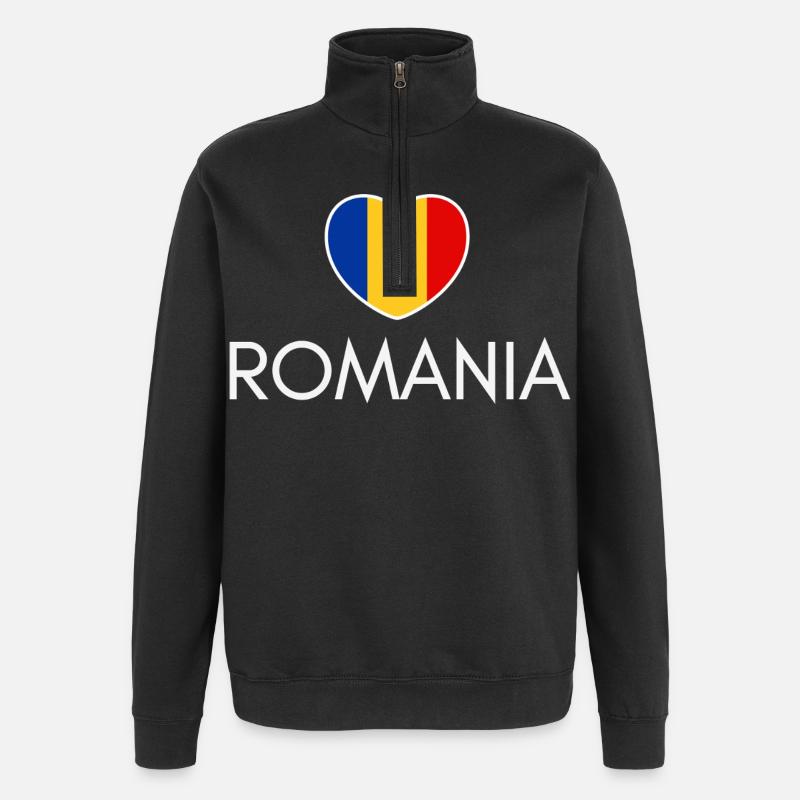 I love Romania, Romanian pride - Quarter-Zip Sweatshirt - black