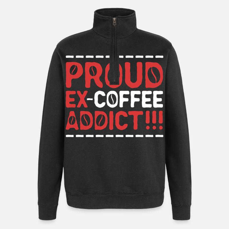 Kaffeeentzug Koffeinfrei Ex-Kaffeetrinker - Quarter-Zip-Sweatshirt - Schwarz