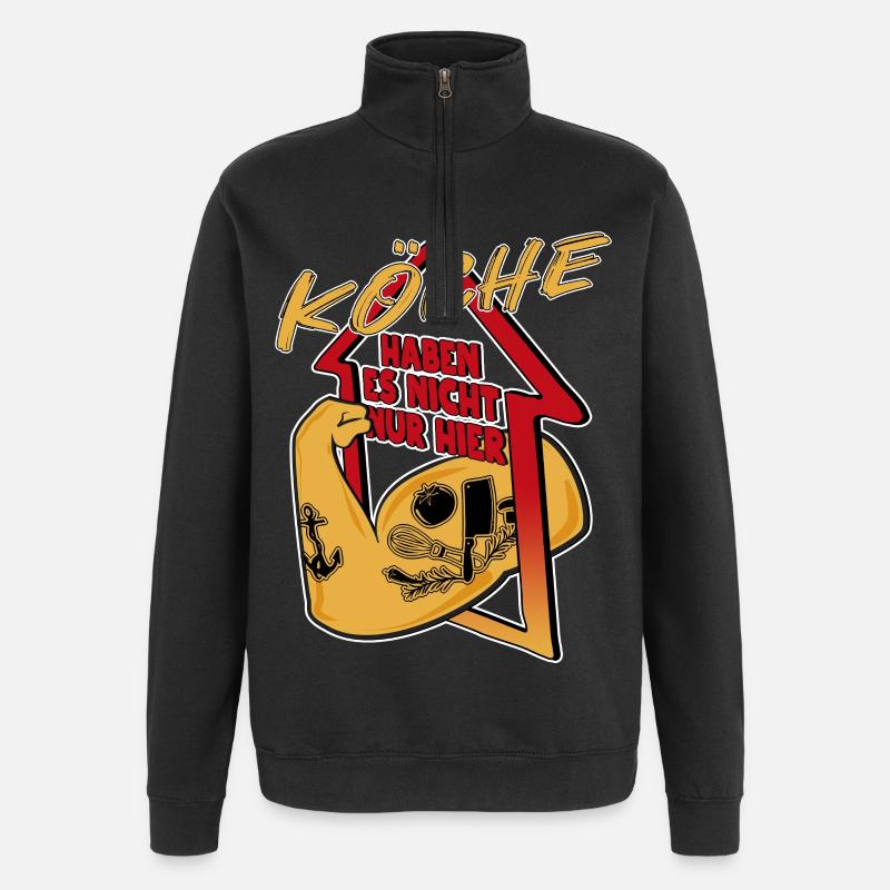Koch - Quarter-Zip-Sweatshirt - Schwarz