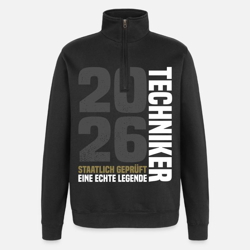 Technicien certifié par l’État - Sweat à zip 1/4 - noir