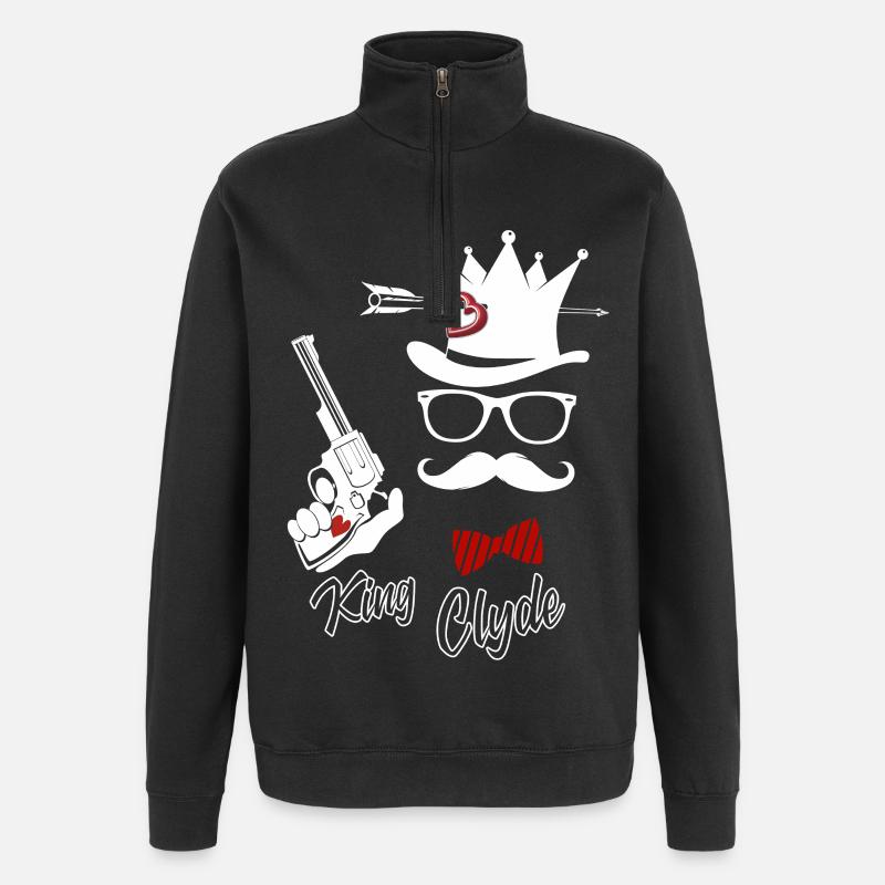 verliebt - Quarter-Zip-Sweatshirt - Schwarz