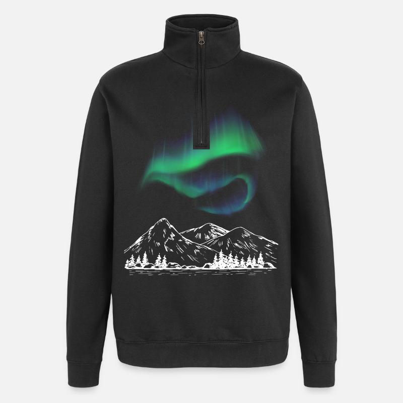 Aurora Alpine Chart - Quarter-Zip Sweatshirt - black