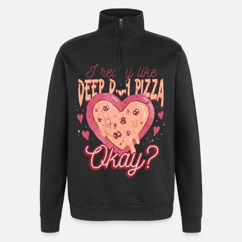 Plat profond Pizza Chicargo - Sweat à zip 1/4 - noir