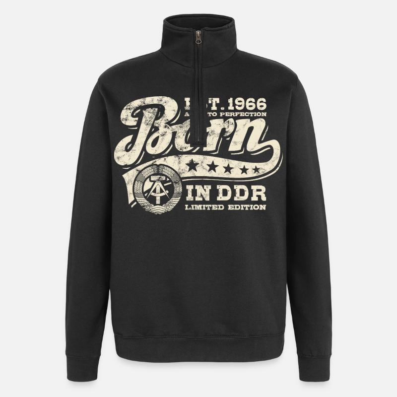 Né en RDA en 1966 - Anniversaire - Ossi Gift - Sweat à zip 1/4 - noir