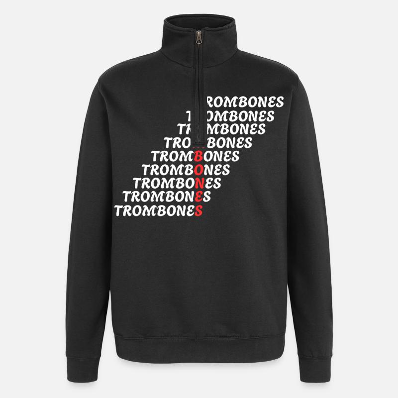 TROMBONES - Sweat à zip 1/4 - noir
