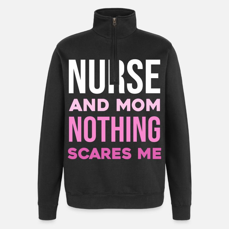 Krankenschwester und Mutter: Unerschrocken - Quarter-Zip-Sweatshirt - Schwarz