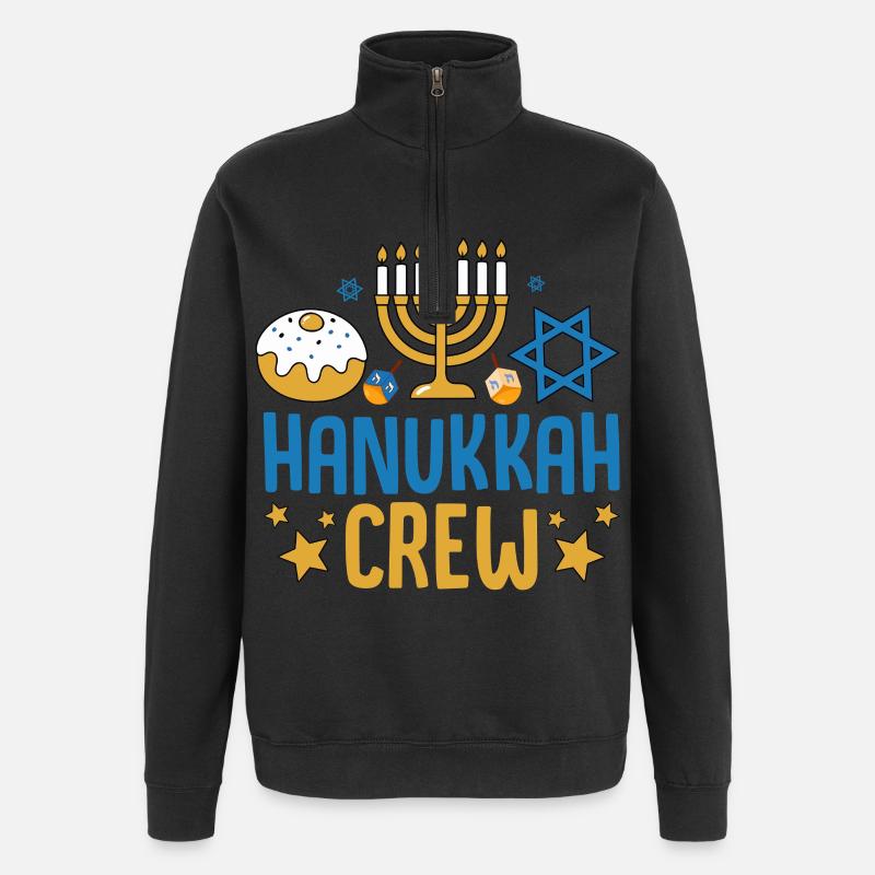 Hanoucca - Sweat à zip 1/4 - noir