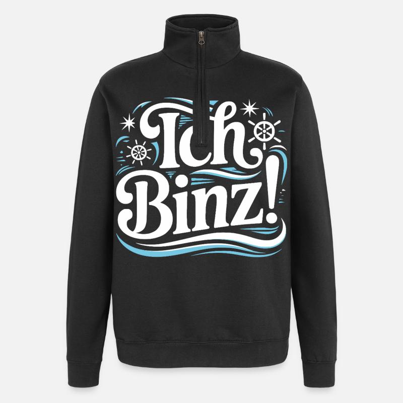 Binz Rügen Ostsee  - Quarter-Zip-Sweatshirt - Schwarz
