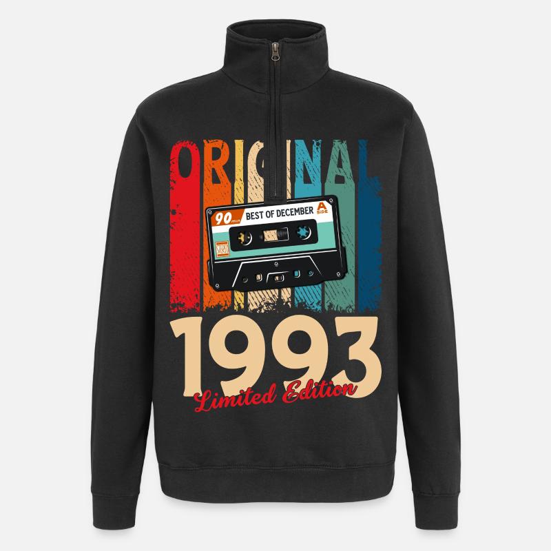 32nd Birthday Cassette December 1993 - Quarter-Zip Sweatshirt - black