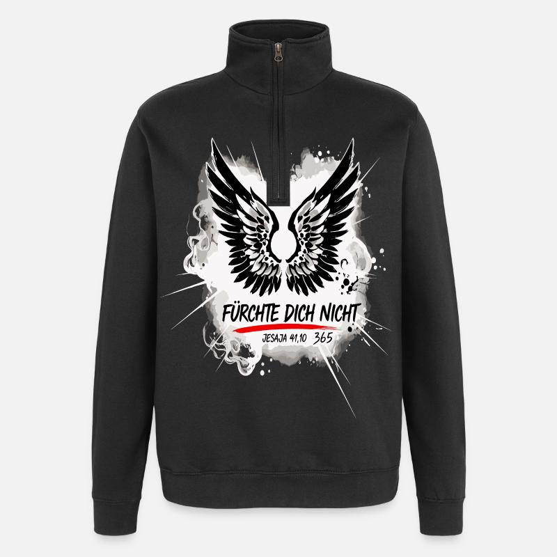 PAS PEUR Verset biblique Art japonais - Sweat à zip 1/4 - noir