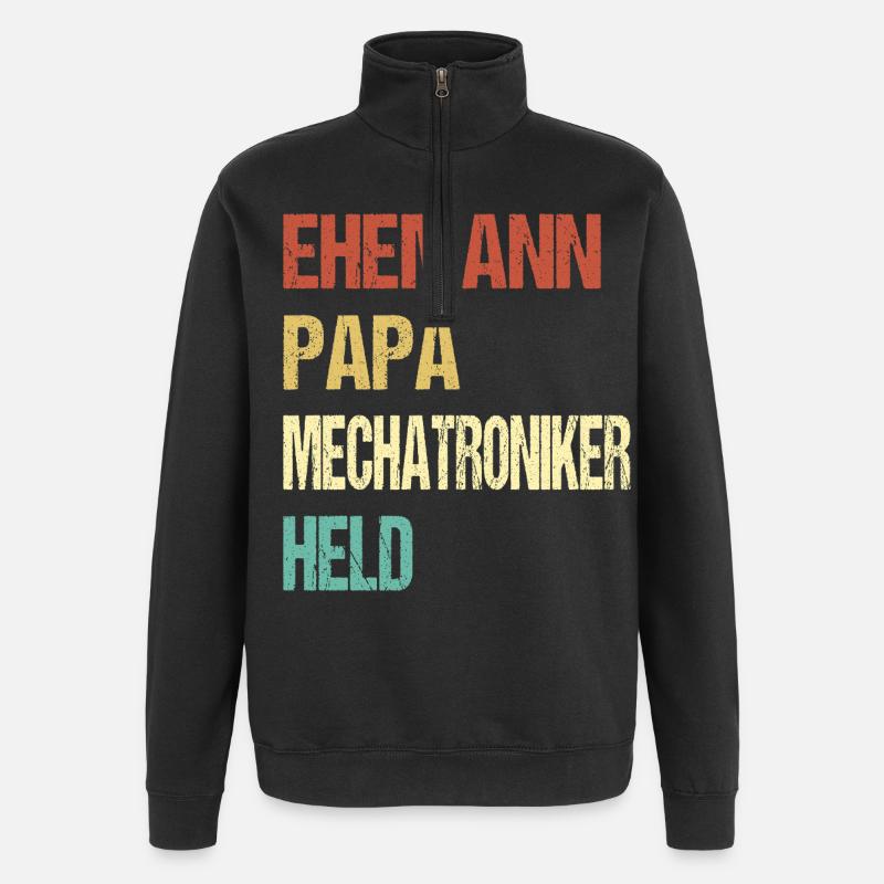 Mechatroniker Papa - Quarter-Zip-Sweatshirt - Schwarz