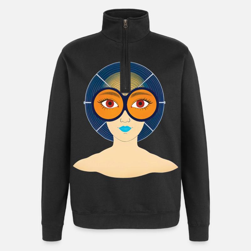 BEFREIE DEINEN GEIST #2 – nette Leute - Quarter-Zip-Sweatshirt - Schwarz