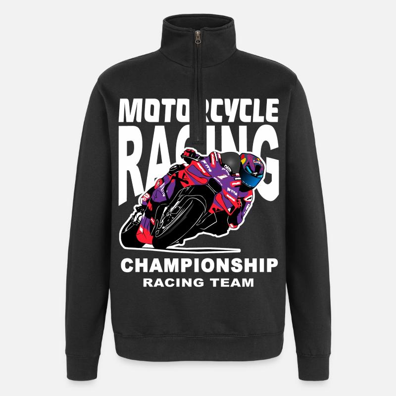 Championnat par équipes de course moto - Sweat à zip 1/4 - noir