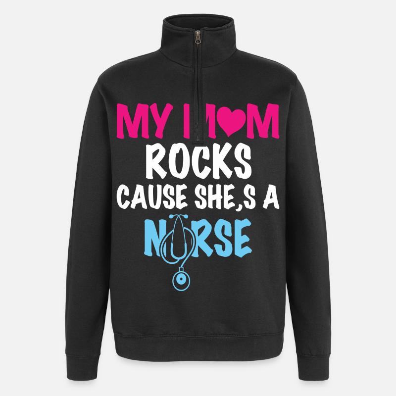 Krankenschwester Mama - Quarter-Zip-Sweatshirt - Schwarz