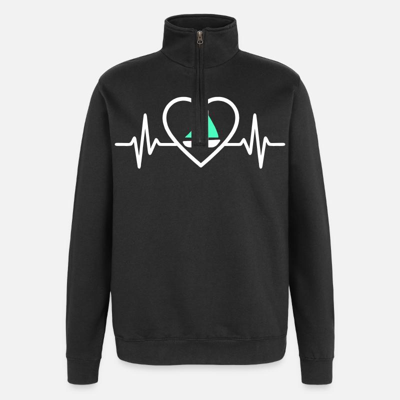 Cœur Voile – Passion Bateau - Quarter-Zip Sweatshirt - black