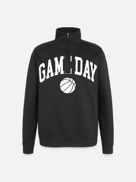 Game Day Basketball Fan - Quarter-Zip Sweatshirt - black
