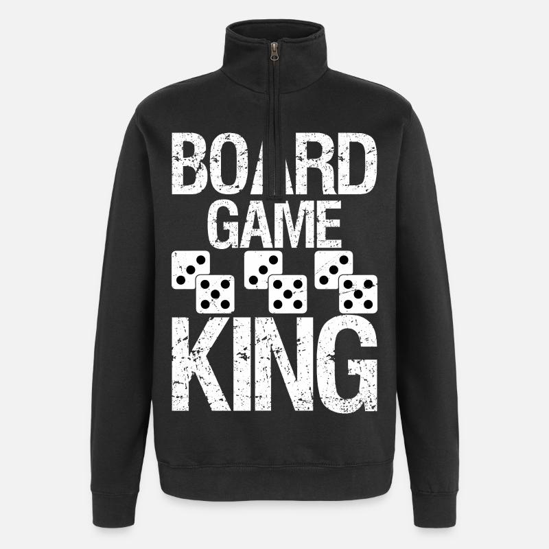 Roi des jeux de société - Sweat à zip 1/4 - noir