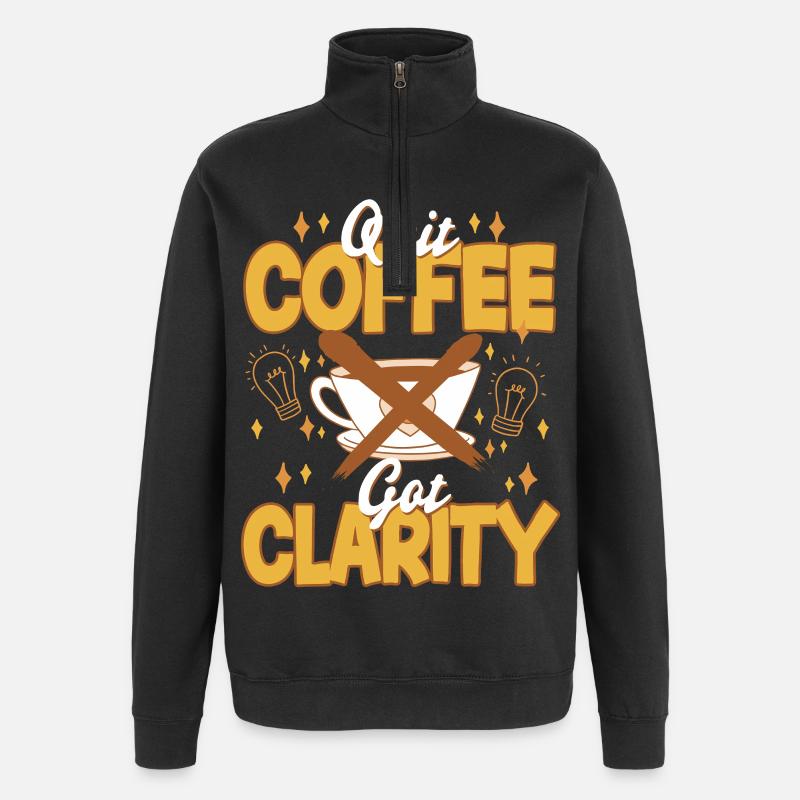 Coffee withdrawal decaffeinated ex-coffee drinker - Quarter-Zip Sweatshirt - black