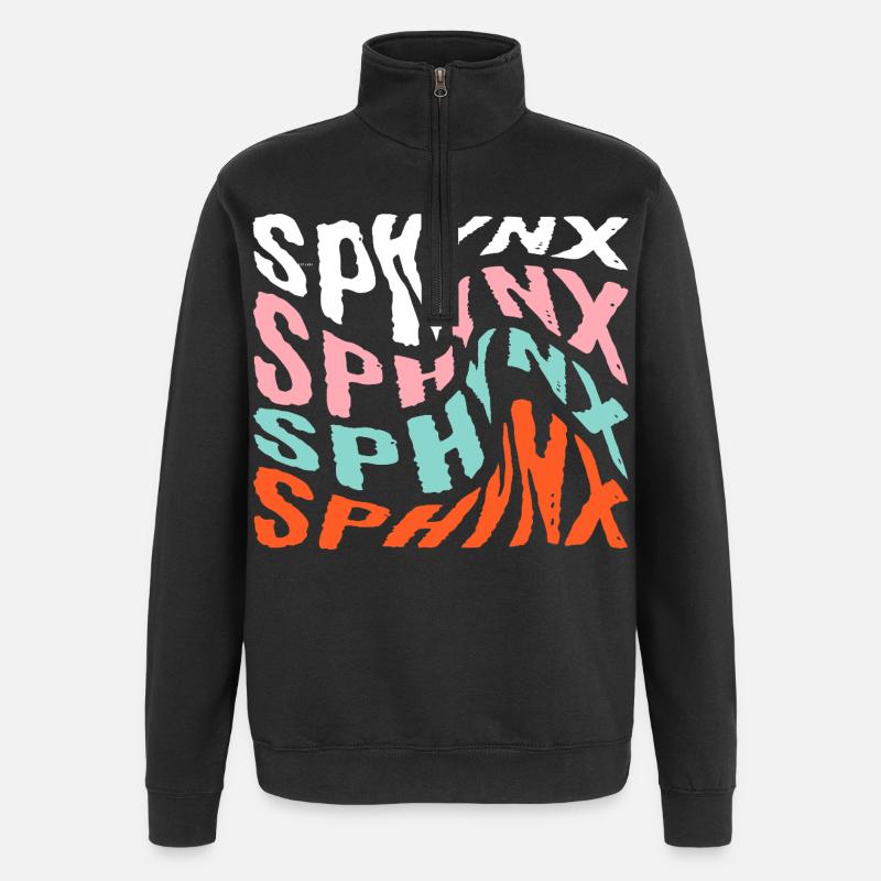 SPHYNX Cat - Sweat à zip 1/4 - noir
