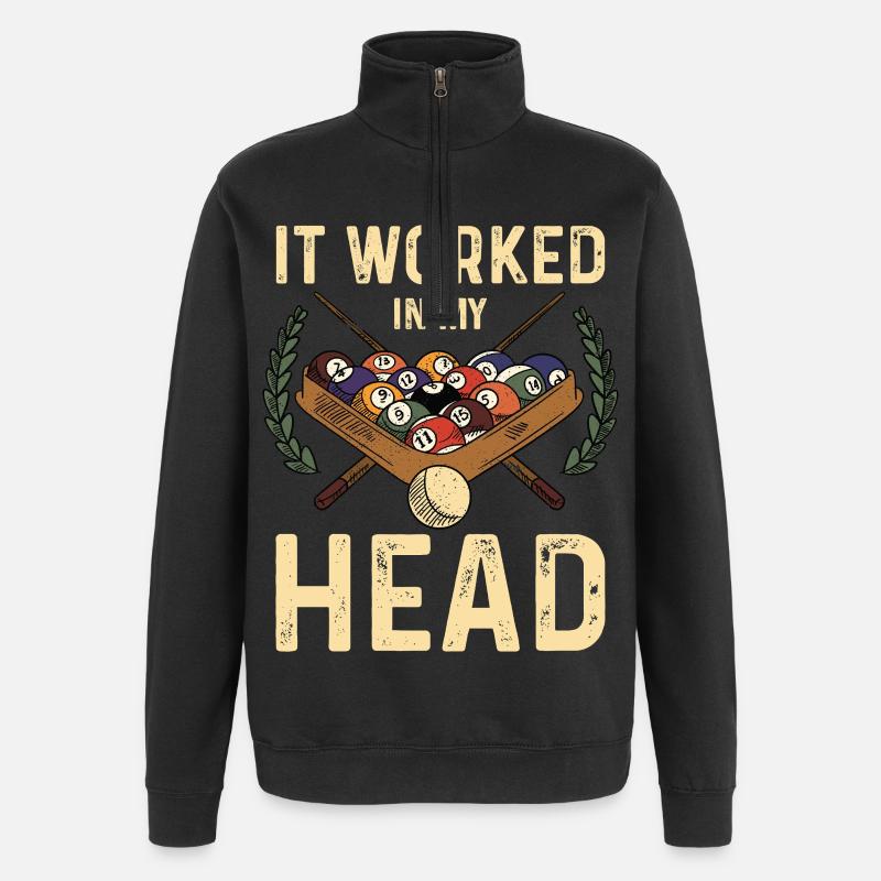 Kopf Hat Pool Humor - Quarter-Zip-Sweatshirt - Schwarz
