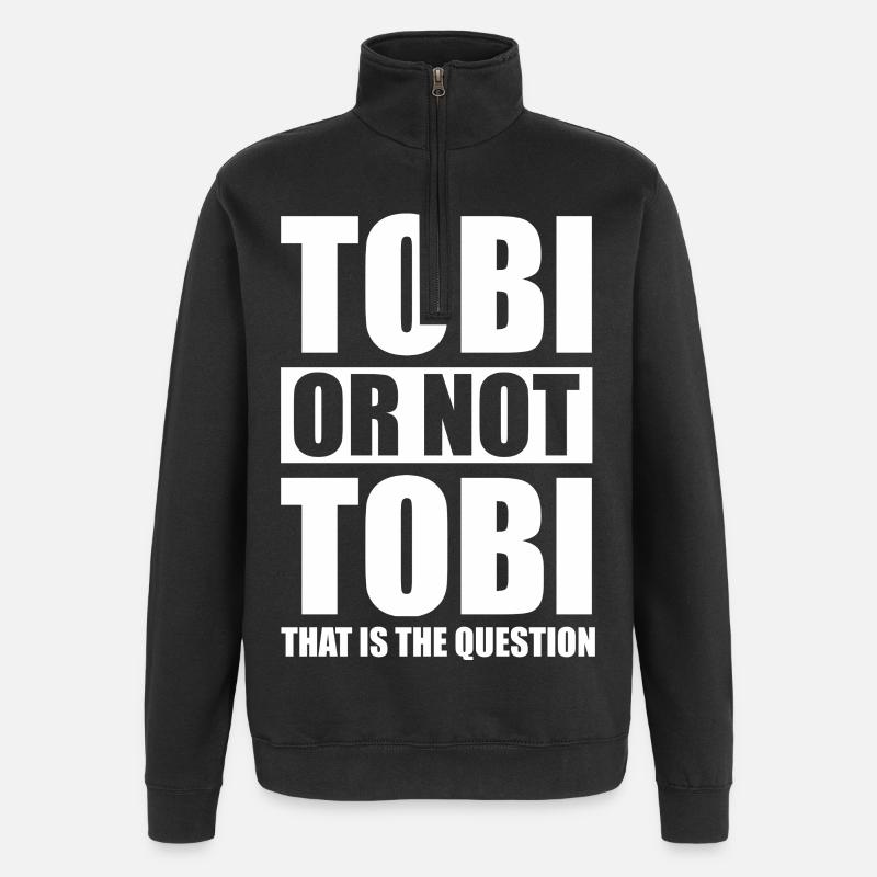 Tobi or not Tobi - Quarter-Zip Sweatshirt - black