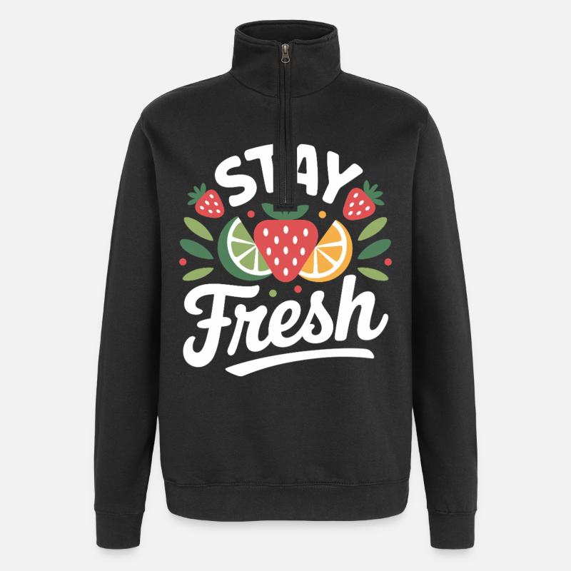 Reste tranquille - Sweat à zip 1/4 - noir