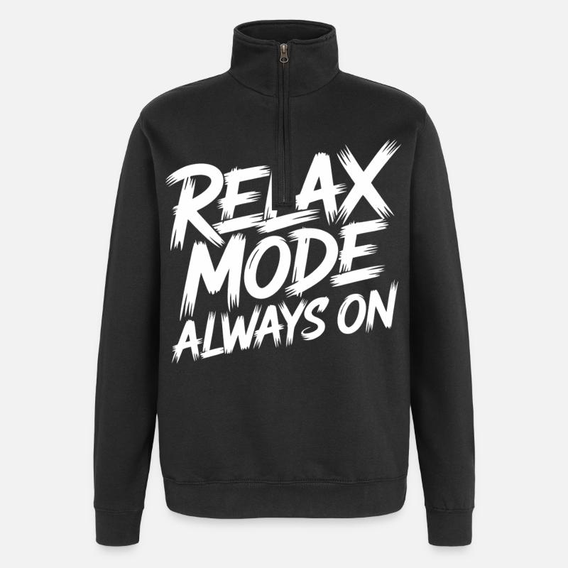 Relax mode always on - Quarter-Zip Sweatshirt - black