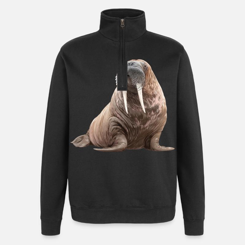 Walross - Quarter-Zip-Sweatshirt - Schwarz