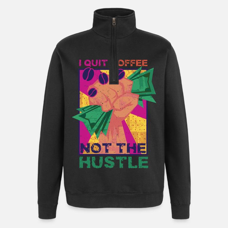 Coffee withdrawal decaffeinated ex-coffee drinker - Quarter-Zip Sweatshirt - black