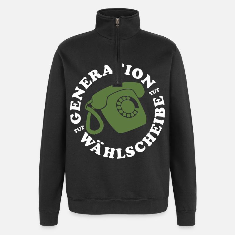 Génération Téléphone Fixe - Sweat à zip 1/4 - noir
