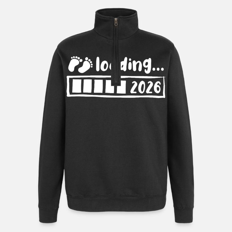 Baby 2026 loading - Pregnancy - Gift - Quarter-Zip Sweatshirt - black