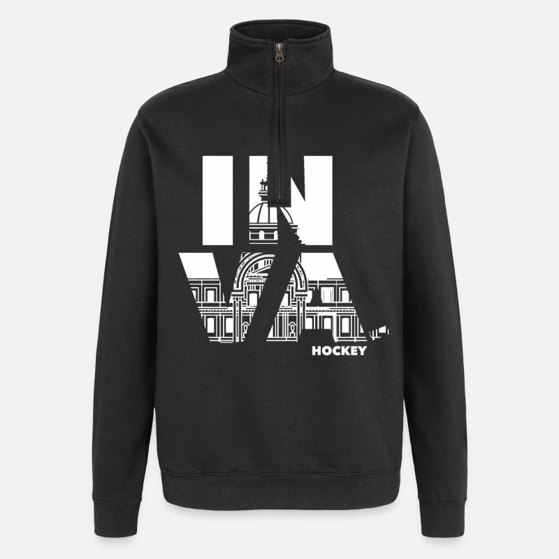 LOGO_INVALIDES_2026_BLANC - Sweat à zip 1/4 - noir