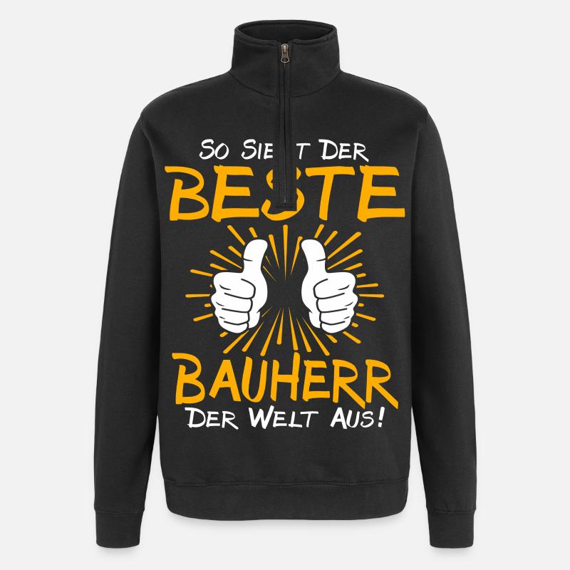 Idée cadeau constructeur - Sweat à zip 1/4 - noir