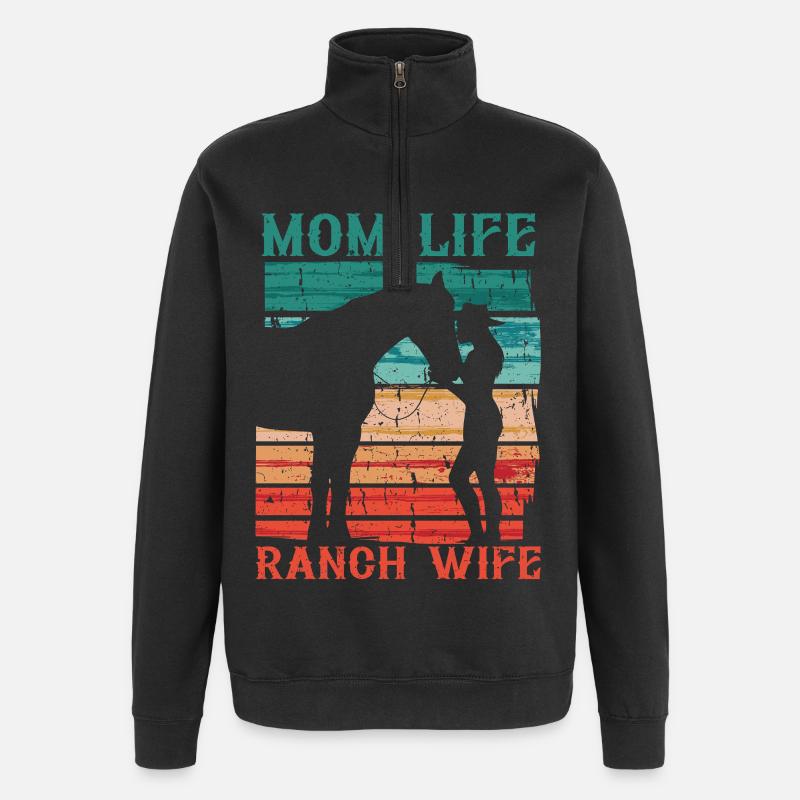 Épouse d’une mère fermière - Sweat à zip 1/4 - noir