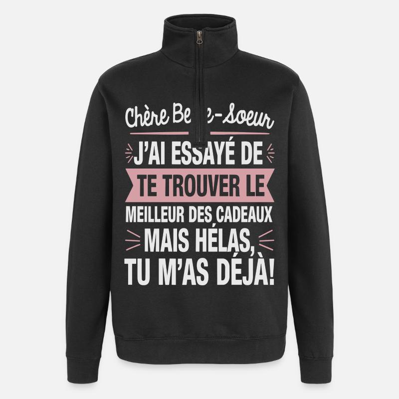 Schwägerin-Humor-Geschenkidee - Quarter-Zip-Sweatshirt - Schwarz